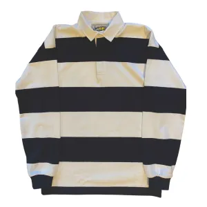 Journeyman Co. Rugby Shirt in Navy/White Stripe