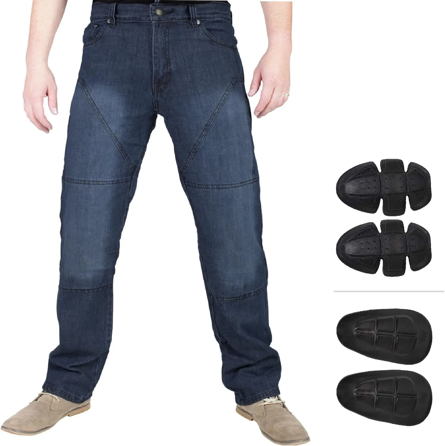 Juicy Trendz Motorcycle Jeans for Men - Motorcycle Riding Pants with Armor, Breathable Fabric for Comfort, Blue