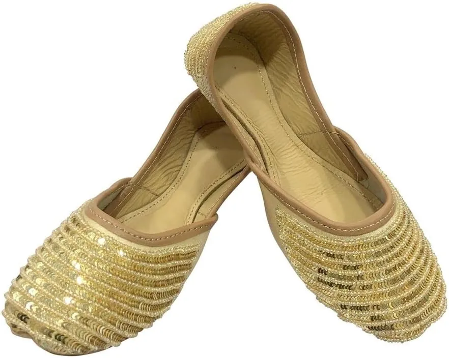 Jutti for Girls Mojari Toddler/Little Kid/Big Kid Flat Party Shoes Formal Beaded Girls Dress Juttis Slip on Punjabi Juti