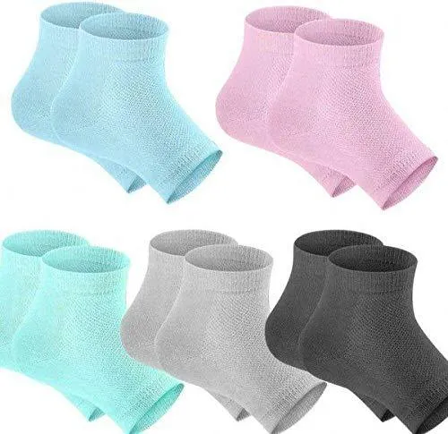 K Kudos Enterprise Themodernkart Heel Pain Relief Silicone Gel Pad Heel Protector Socks with Spa Botanical for Men and Women Cotton Socks Free Size 1 Pair