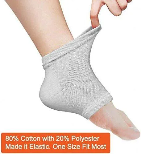 K Kudos Enterprise Themodernkart Heel Pain Relief Silicone Gel Pad Heel Protector Socks with Spa Botanical for Men and Women Cotton Socks Free Size 1 Pair