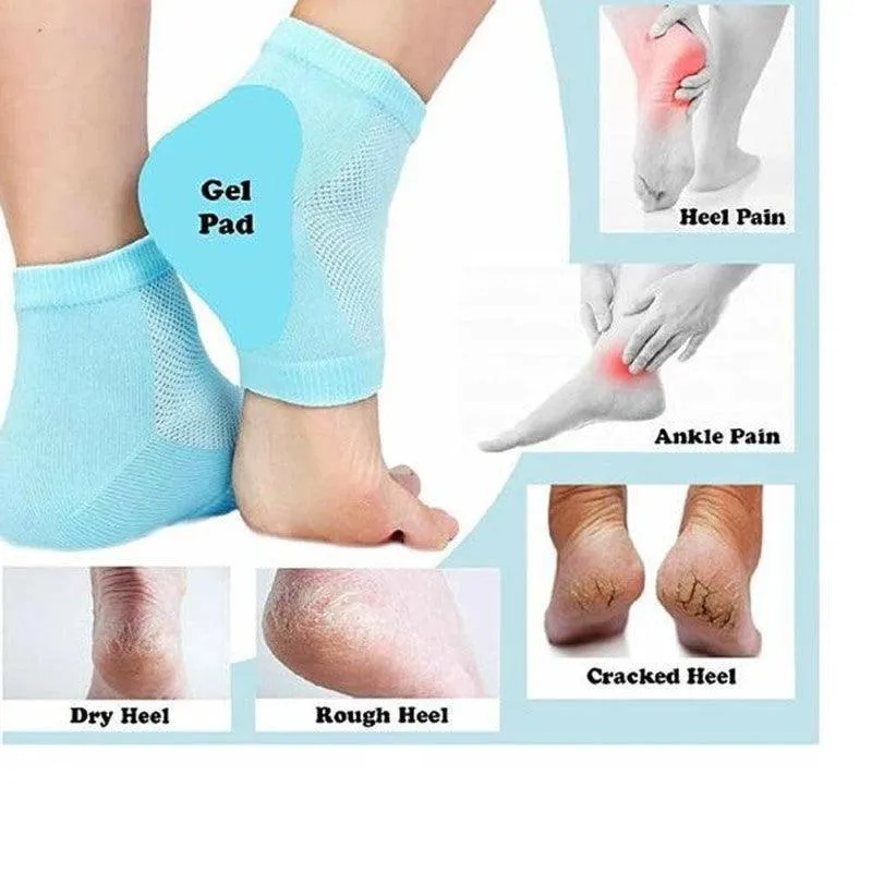 K Kudos Enterprise Themodernkart Heel Pain Relief Silicone Gel Pad Heel Protector Socks with Spa Botanical for Men and Women Cotton Socks Free Size 1 Pair