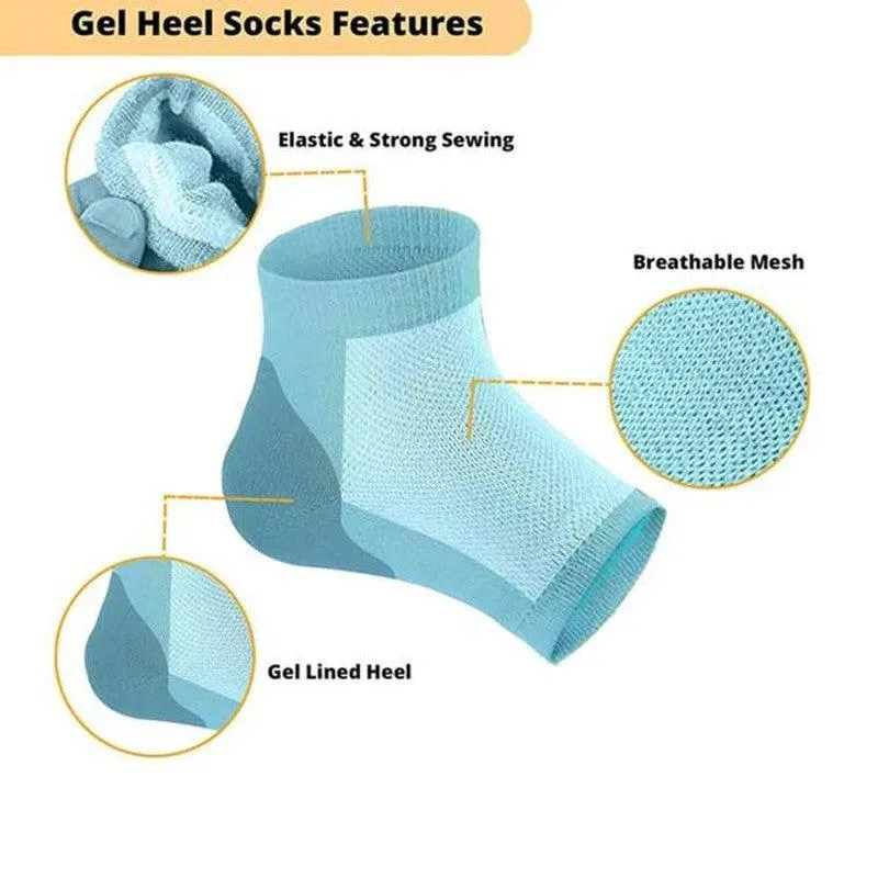 K Kudos Enterprise Themodernkart Heel Pain Relief Silicone Gel Pad Heel Protector Socks with Spa Botanical for Men and Women Cotton Socks Free Size 1 Pair