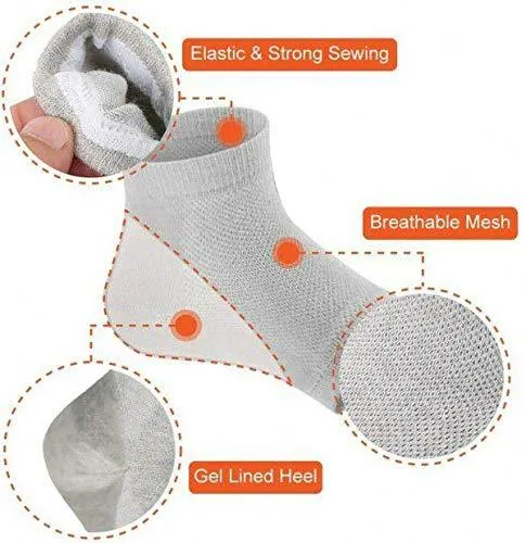 K Kudos Enterprise Themodernkart Heel Pain Relief Silicone Gel Pad Heel Protector Socks with Spa Botanical for Men and Women Cotton Socks Free Size 1 Pair