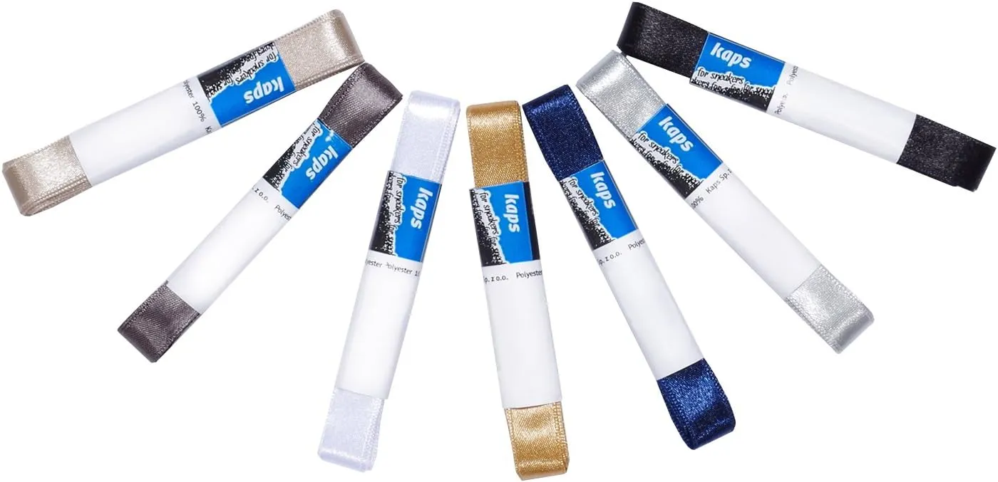 Kaps Satin Ribbon Shoe Laces for Sneakers Trainers Casual Shoes, Quality and Durable, Many Colours and Lenghts, 1 pair