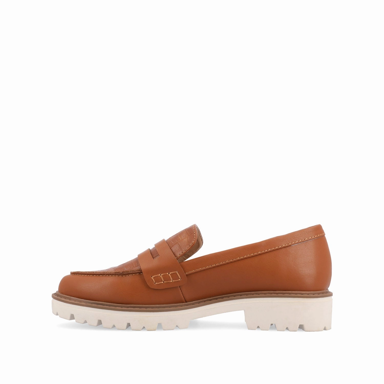 Comfy Glide Comfortable Look KENLY VEGAN LEATHER LOAFER FLATS IN WIDE Reinforced Seams