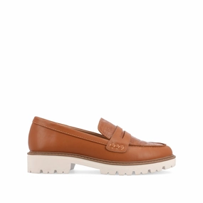 Elite Style KENLY VEGAN LEATHER LOAFER FLATS IN WIDE Reinforced Seams