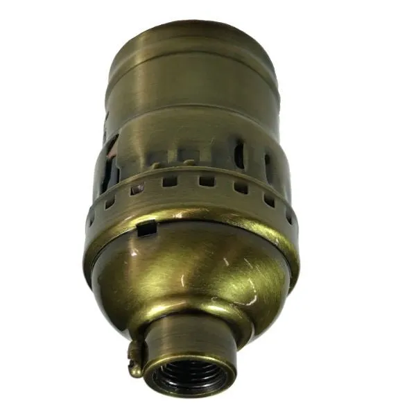 Keyless Antique Brass Light Socket - Solid Brass