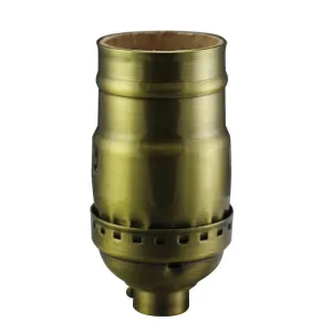 Keyless Antique Brass Light Socket - Solid Brass