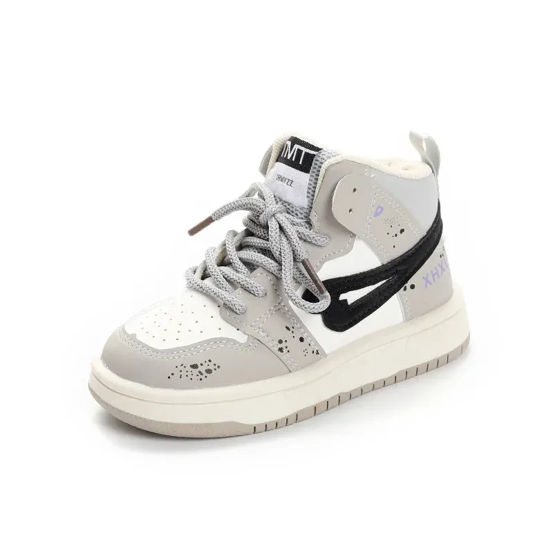 Kids Leisure Running High-Top Lace-Up Shoes Sneakers