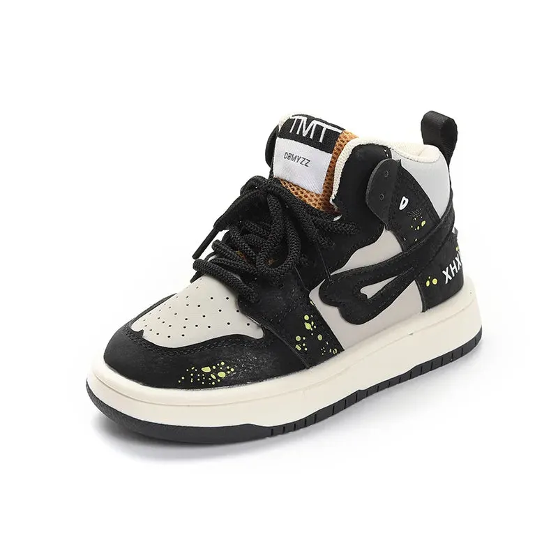 Kids Leisure Running High-Top Lace-Up Shoes Sneakers