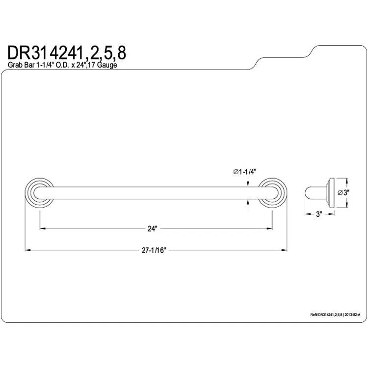 Kingston Grab Bars - Polished Brass Traditional 24" Decorative Grab Bar DR314242