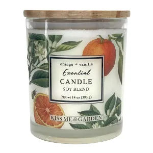 KISS ME IN THE GARDEN ORANGE VANILLA SOY CANDLE 14 OUNCE