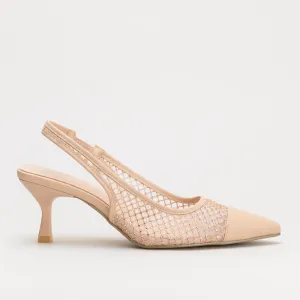 Kitten Heel Pointy Sling Back _ 161382