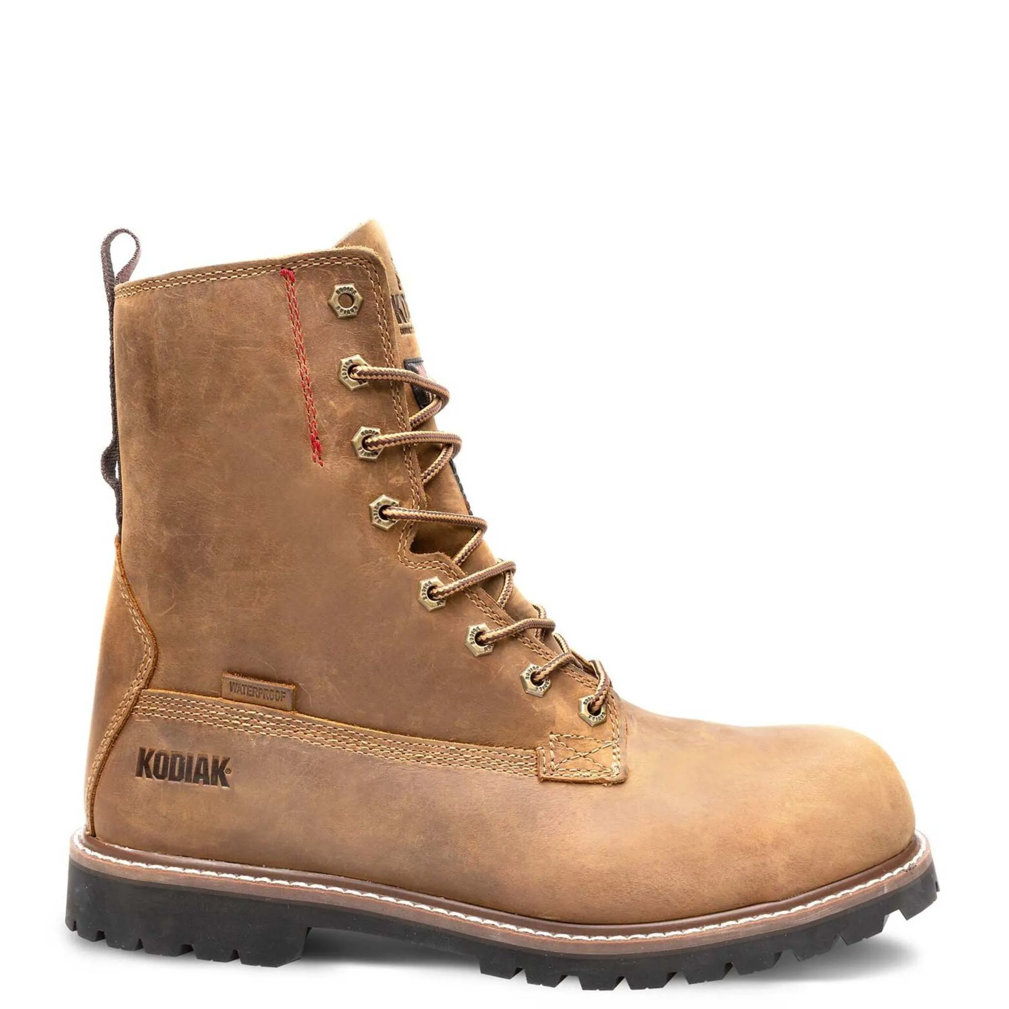 Kodiak Men's McKinney 8" Safety Work Boots – Waterproof Full Grain Leather, 200g Thinsulate, Composite Toe & Plate, Oil Resistant | Sizes 7-15