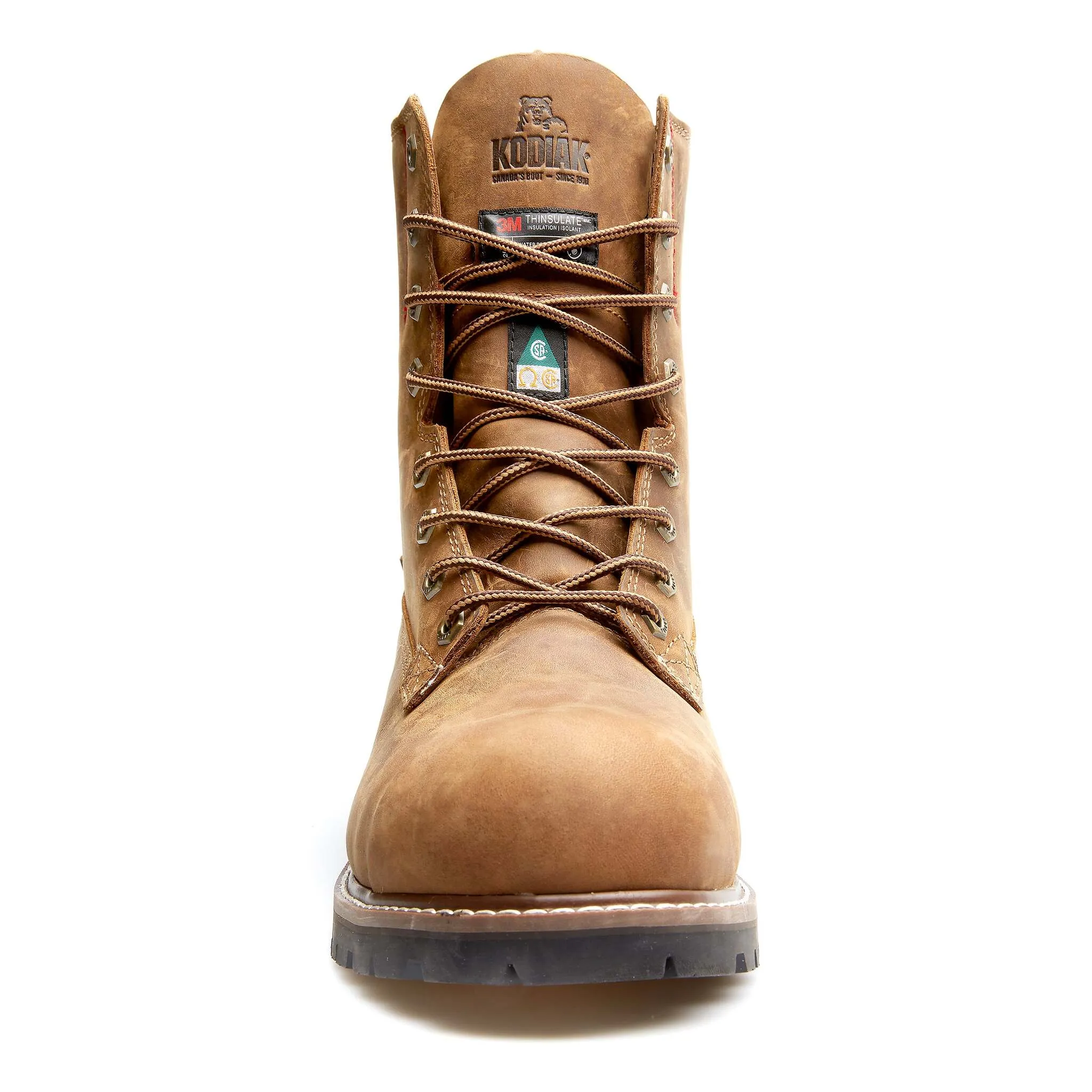 Kodiak Men's McKinney 8" Safety Work Boots – Waterproof Full Grain Leather, 200g Thinsulate, Composite Toe & Plate, Oil Resistant | Sizes 7-15