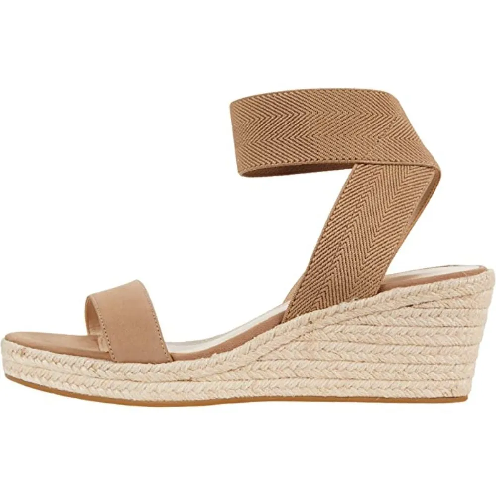 Kora Latte Beige Nubuck Pelle Moda Wedge Sandals