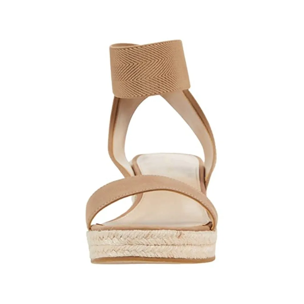 Kora Latte Beige Nubuck Pelle Moda Wedge Sandals