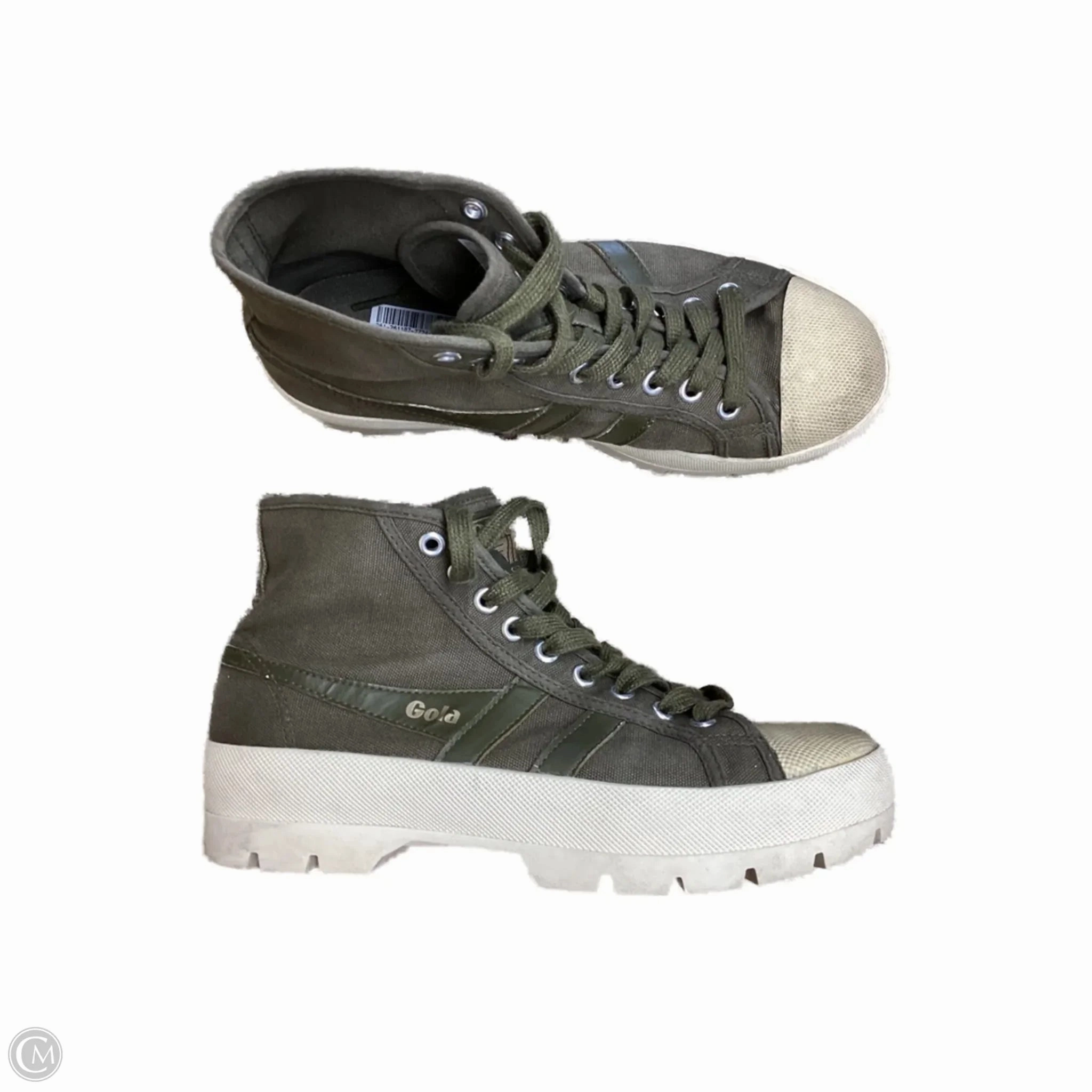 Eco Friendly Upper Shoes Sneakers By Gola In Green & Tan, Size: 8