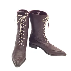 Laced Mid Calf Boots