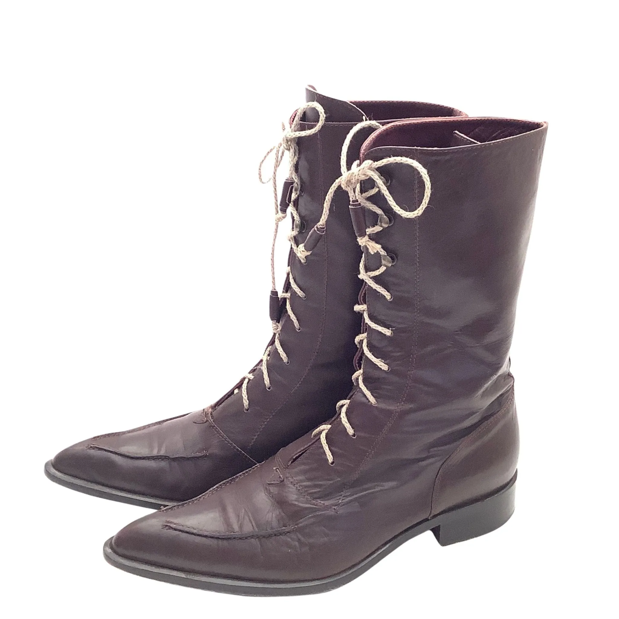 Laced Mid Calf Boots