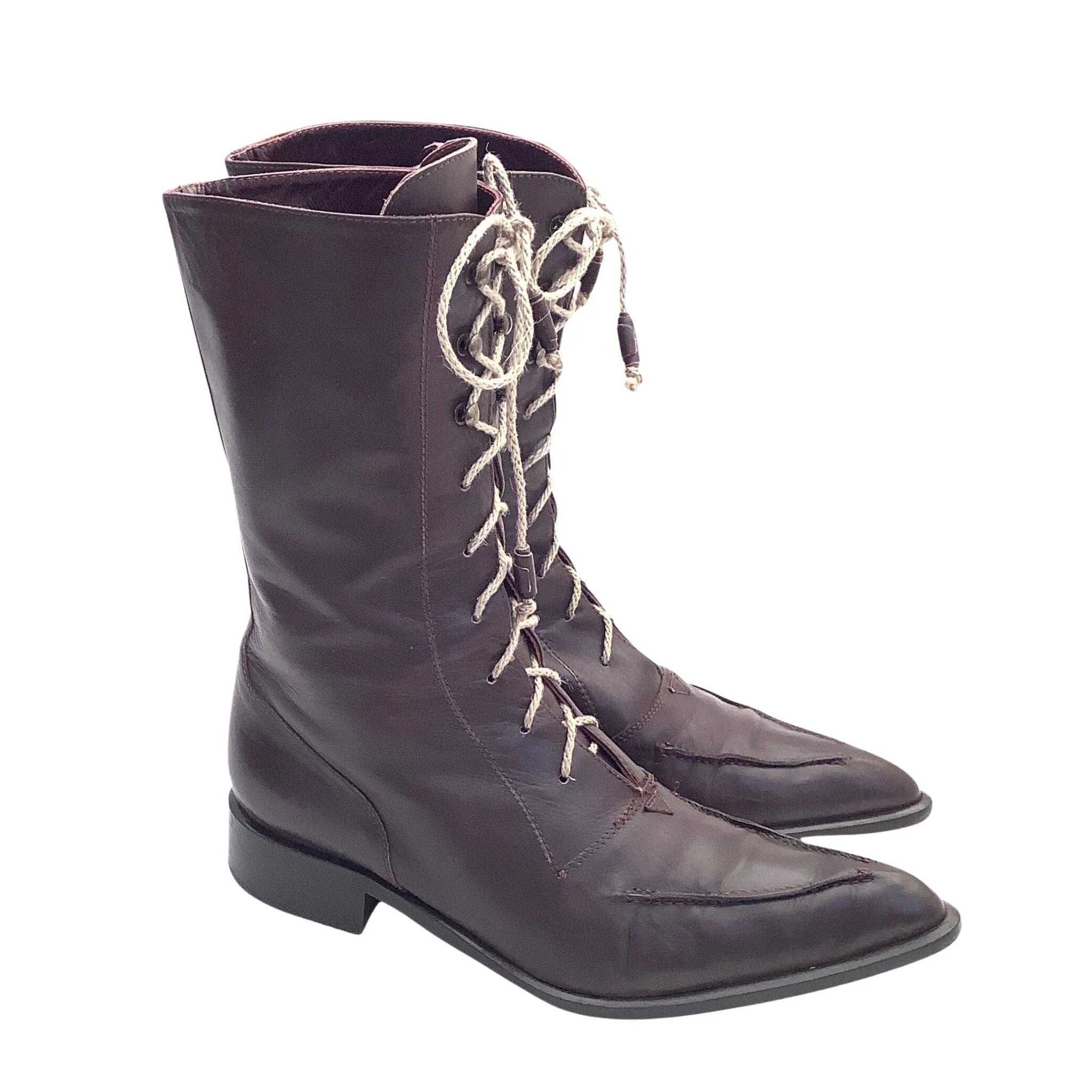 Laced Mid Calf Boots