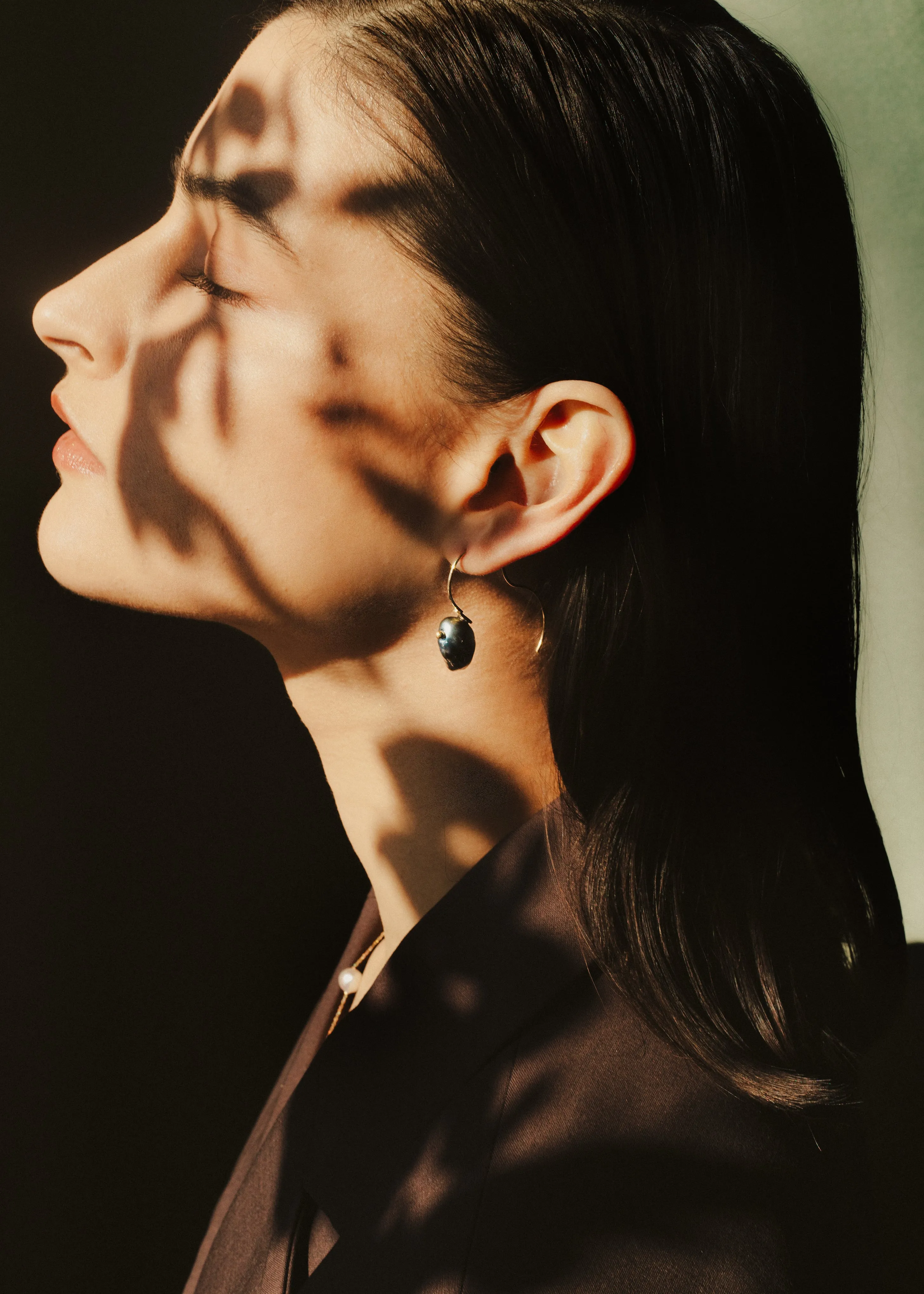 Large Tahitian Keshi pearl Single Earring