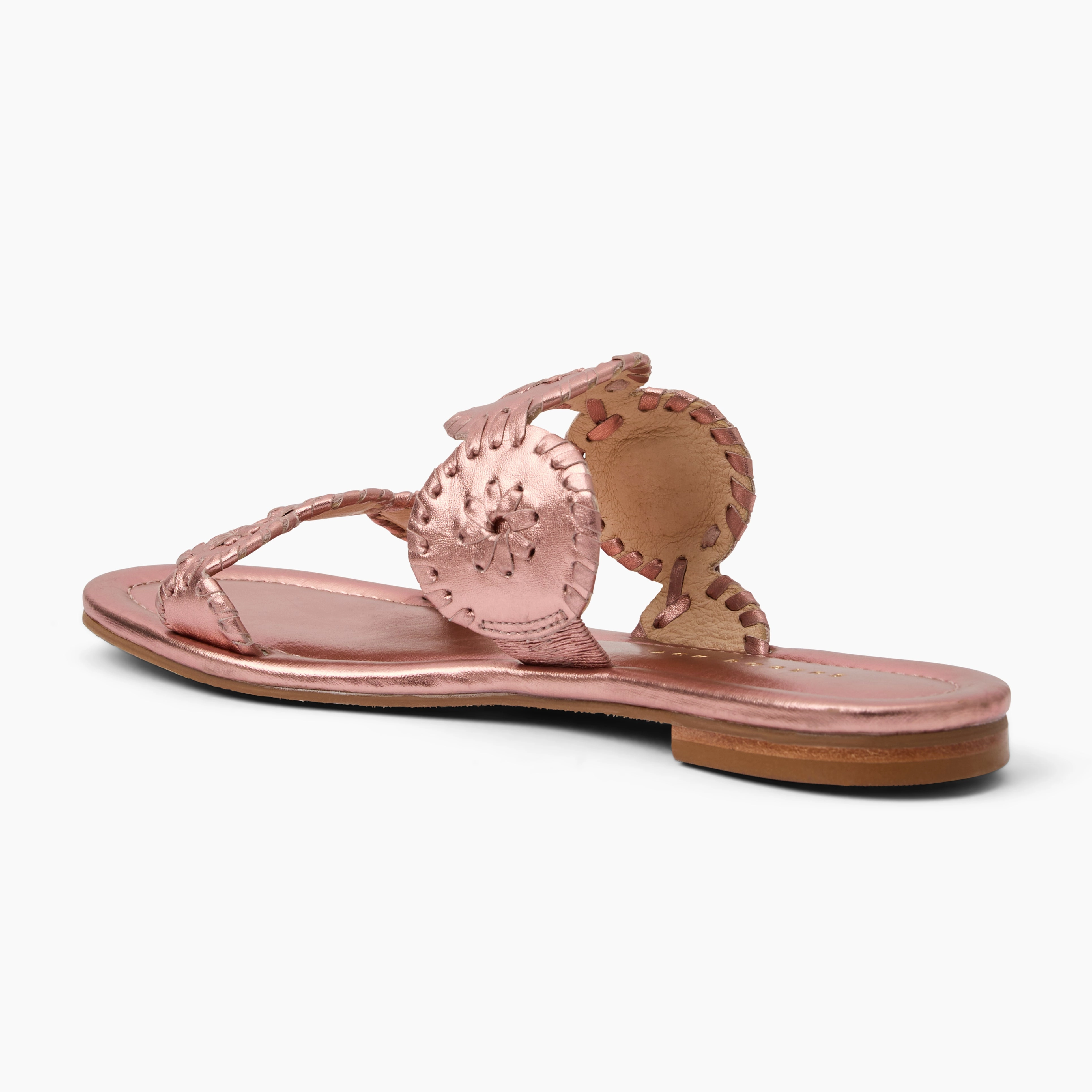Sweat Wicking Shock Absorbing Lauren II Leather Slide Sandal