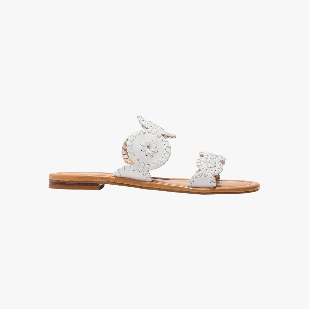 Sleek Travel Footwear Foot Flex Lauren II Leather Slide Sandal
