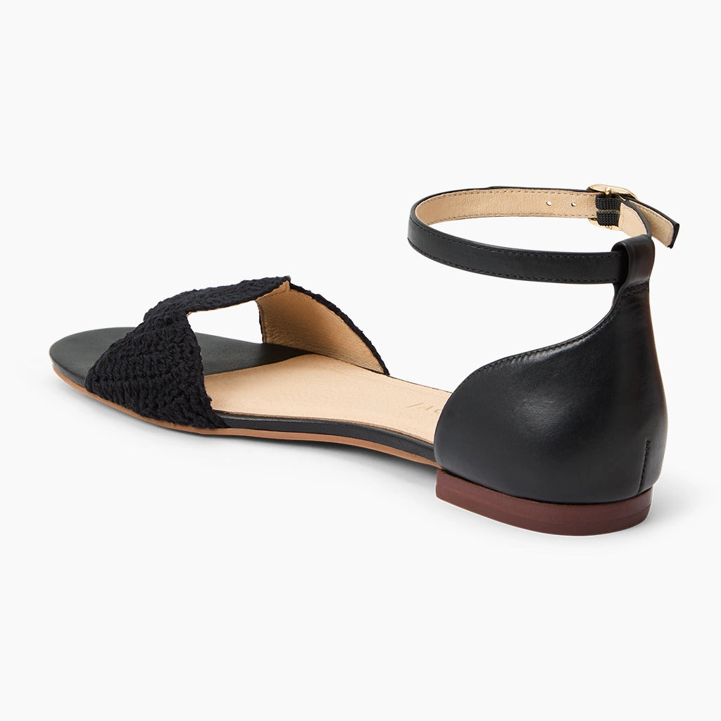 Thin strap Laurin Crochet Ankle Strap Sandal