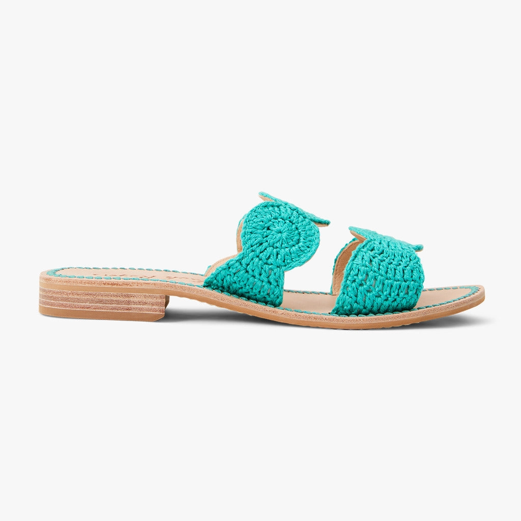 Laurin Crochet Flat Sandal Relaxed Style Microfiber Lining