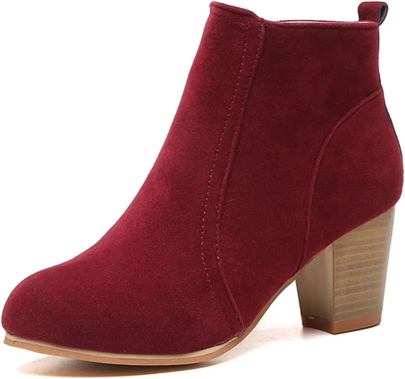 Lausiuoe Ankle Boots For Women Low Heel Dressy Fashion Short Boots Side Zipper Booties Dressy Wide Width Western Shoes