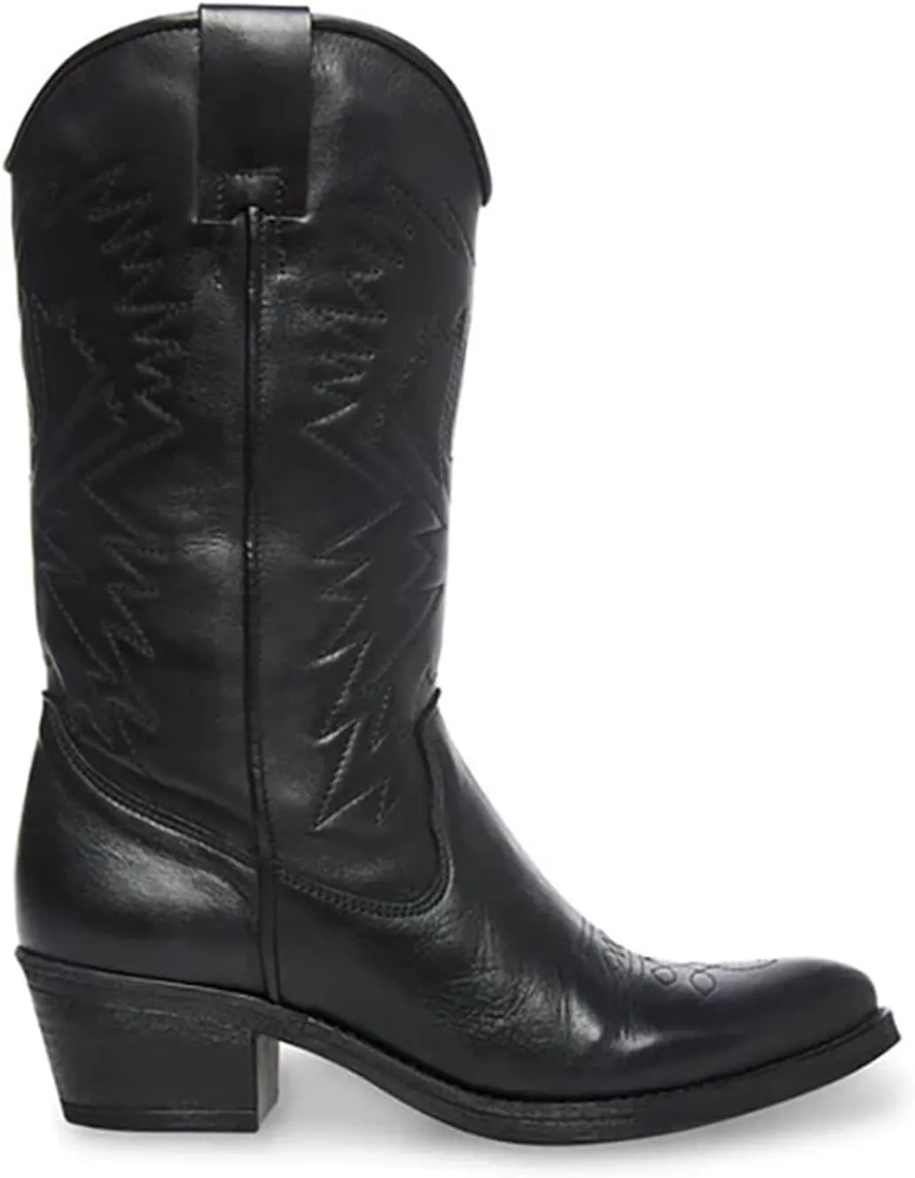 Lausiuoe Cowboy Boots For Women Mid Calf Cowgirl Western Boots Embroidery Low Heel Knee High Fashion Chunky Booties