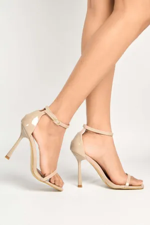 Lavz Ankle Strap Heels in Nude