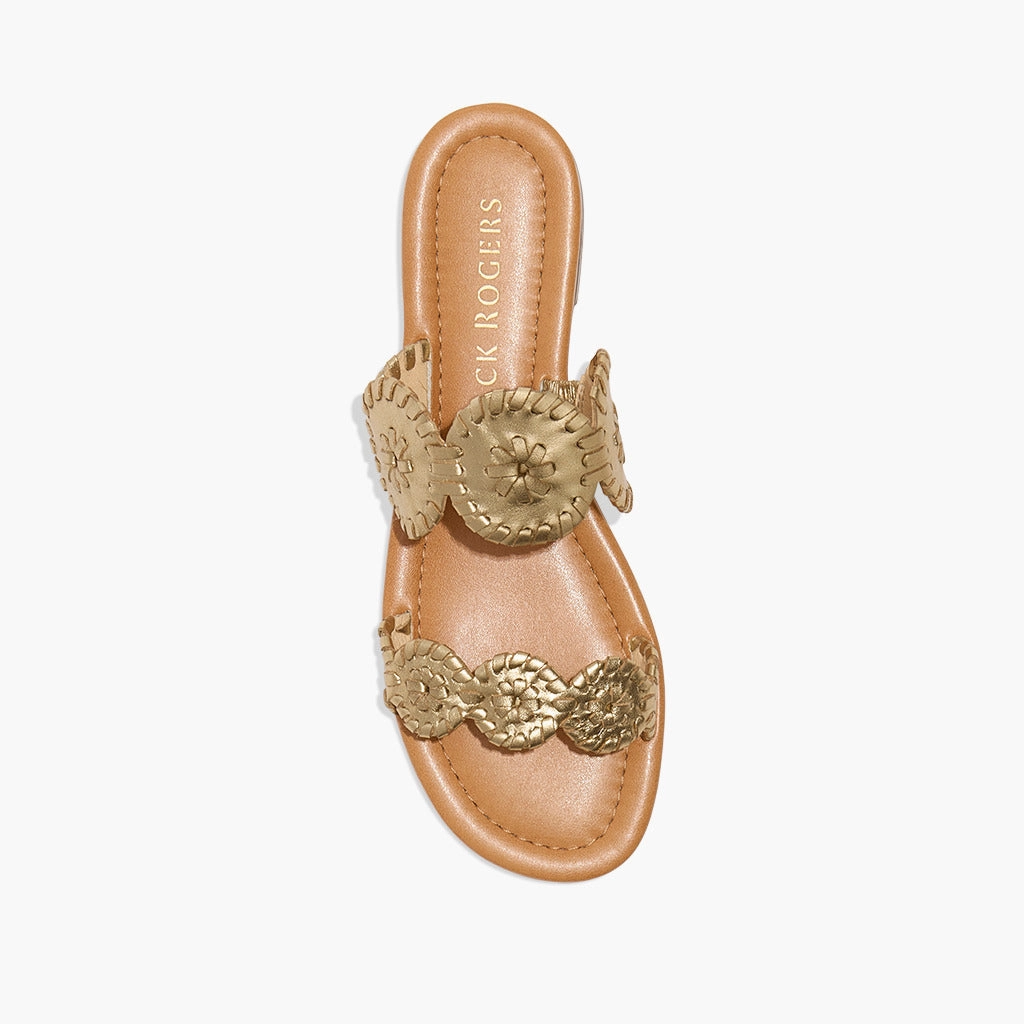 Lauren II Leather Slide Sandal Ventilation Airflow Channels Drive Mood