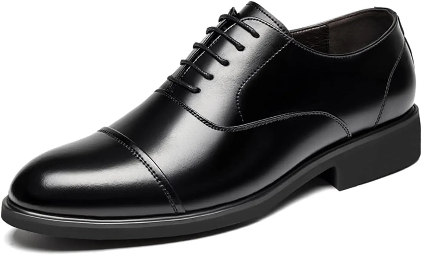 LAZIRO Four Seasons Men's Inner Height Increasing Shoes Business Formal Leather Men's Leather Shoes British Casual Wedding Shoes Men