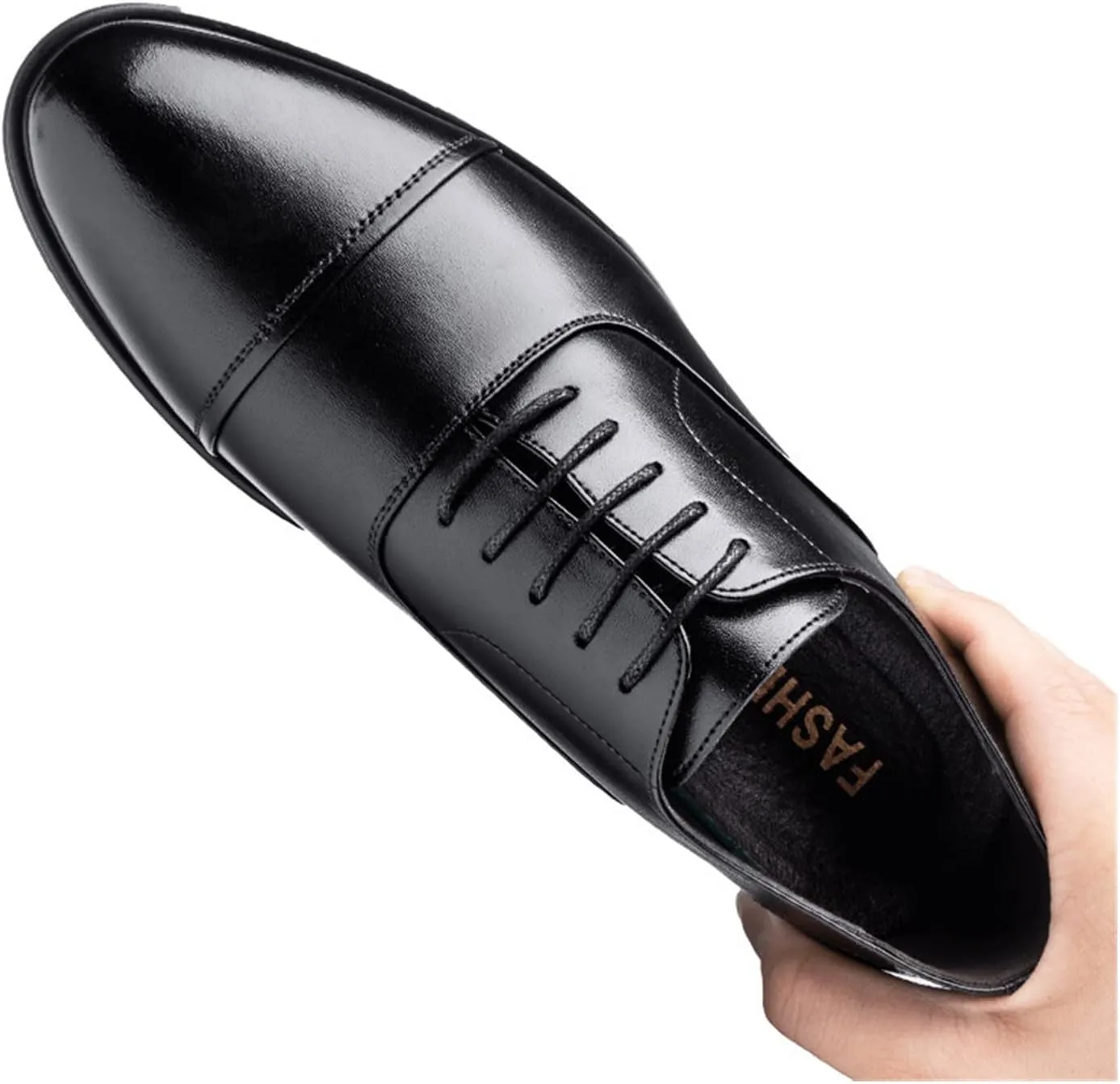 LAZIRO Four Seasons Men's Inner Height Increasing Shoes Business Formal Leather Men's Leather Shoes British Casual Wedding Shoes Men