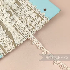 Leaf Drop Natural Colour 12mm Vintage 1940/50s Guipure Lace - 1m