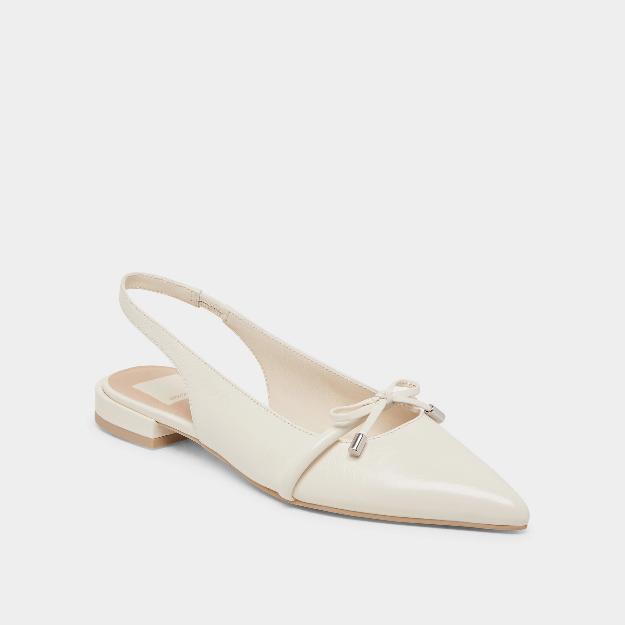 PAYGE FLATS OFF WHITE CRINKLE PATENT Customizable Padding