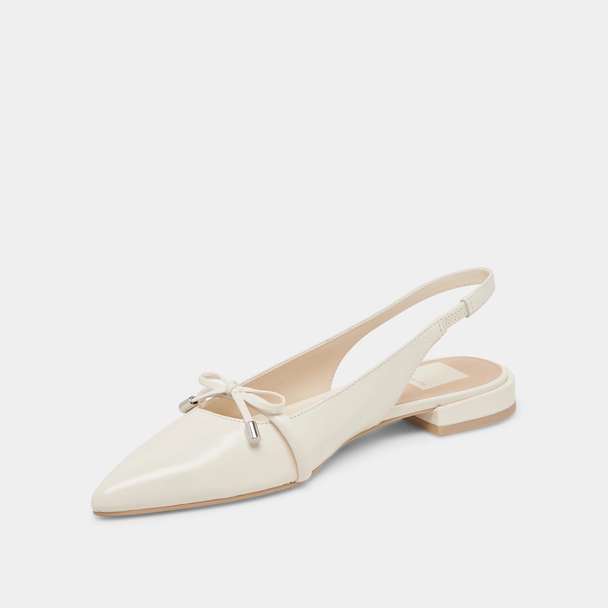 PAYGE FLATS OFF WHITE CRINKLE PATENT Odor Control Footwear Feel Free
