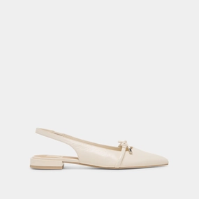 PAYGE FLATS OFF WHITE CRINKLE PATENT Trendy Look Block Joy