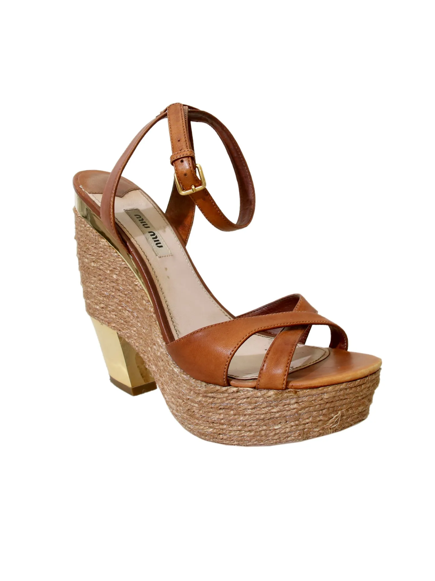 Leather Platform Wedge Sandals