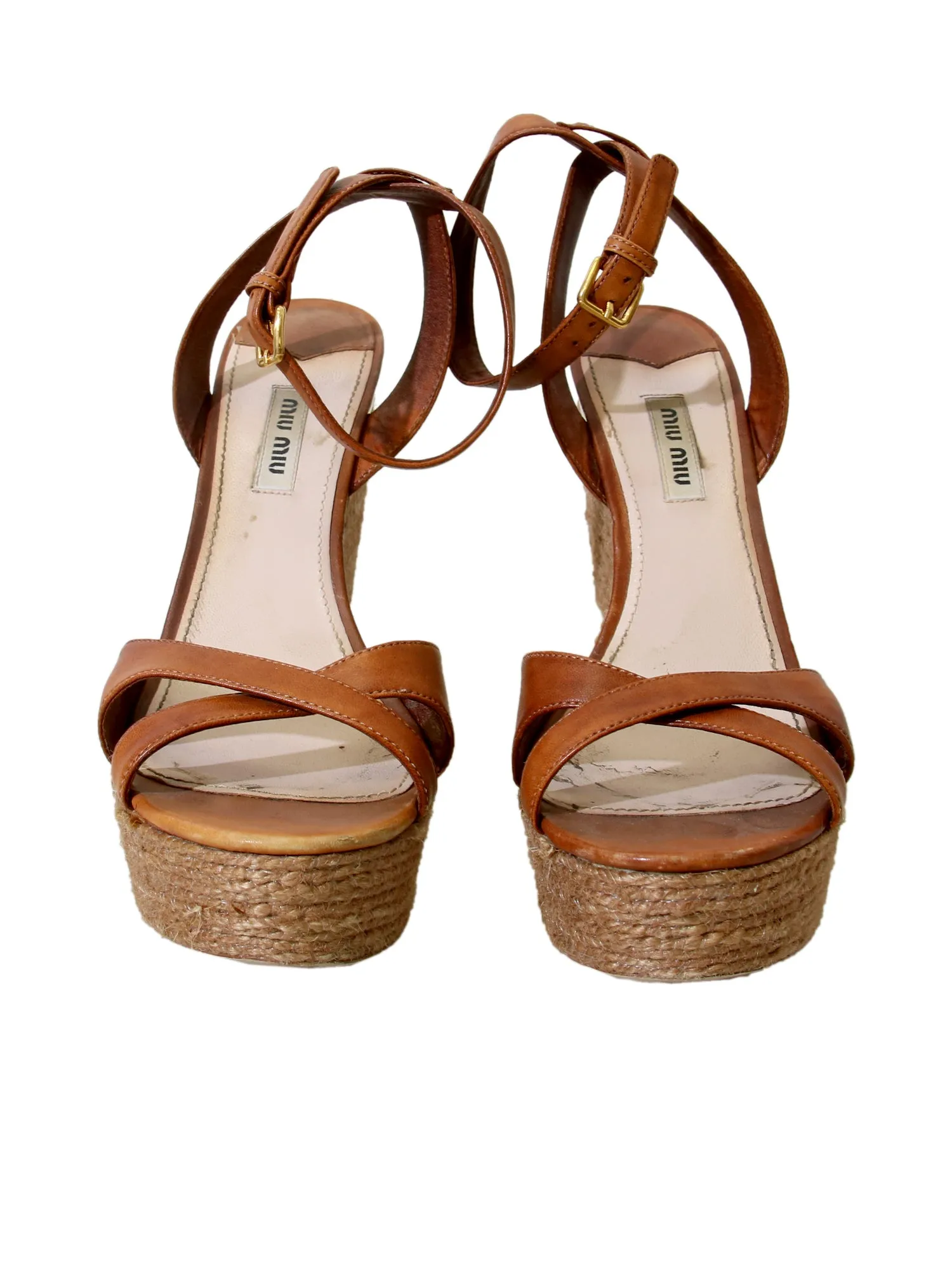 Leather Platform Wedge Sandals