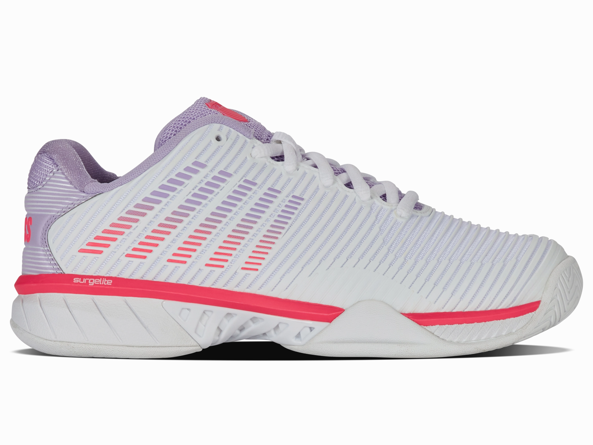 96807-182-W | HYPERCOURT EXPRESS 2-WIDE | WHITE/ORCHID PETAL/NEON BLAZE Elastic