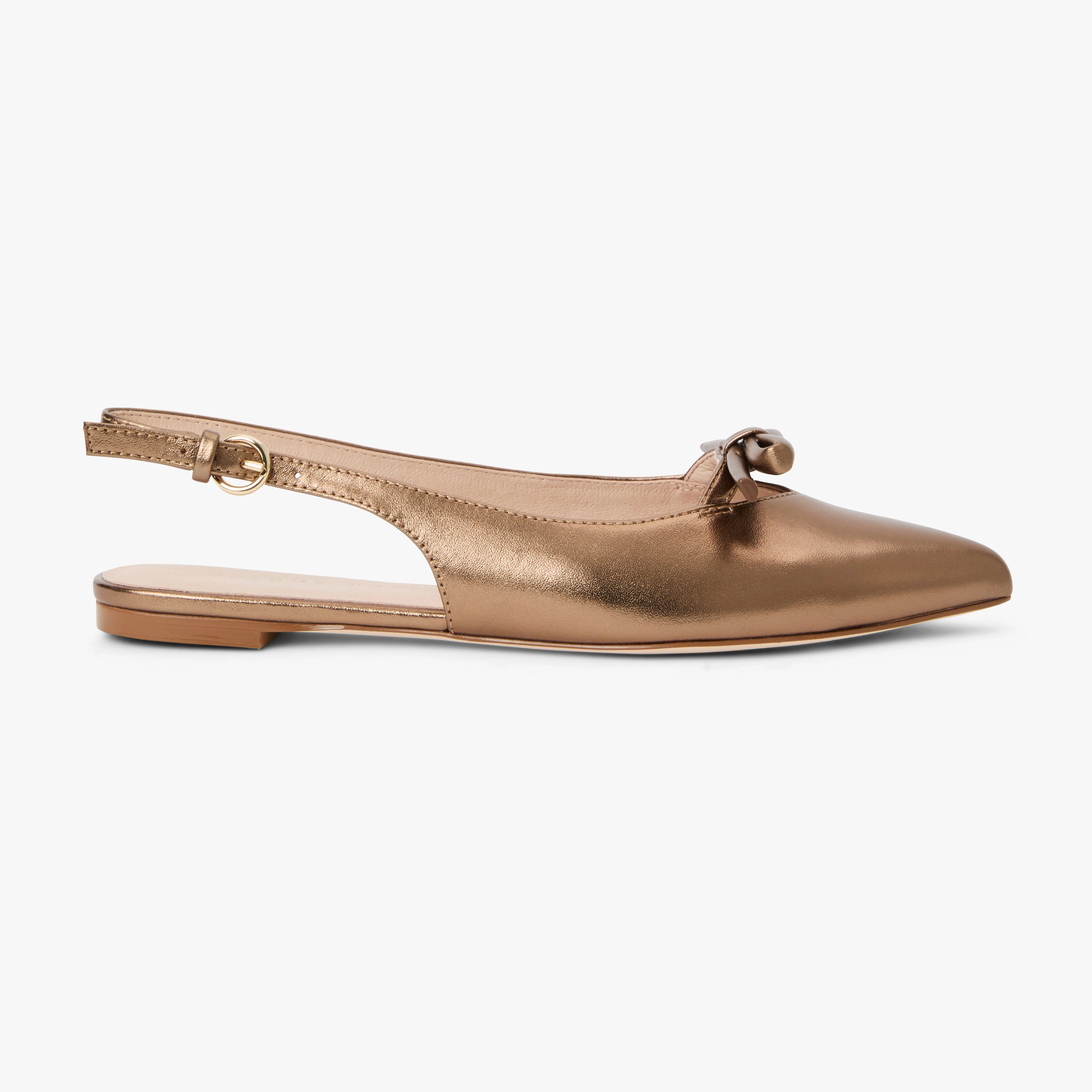 Lennox Leather Slingback Flat Supportive Comfort Shoes Airport Style
