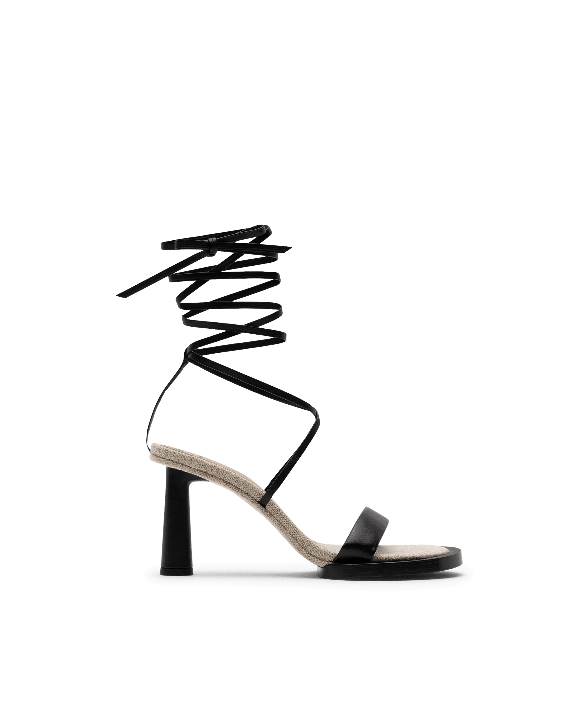 Les Carre Rond Asymmetrical Leather Sandals
