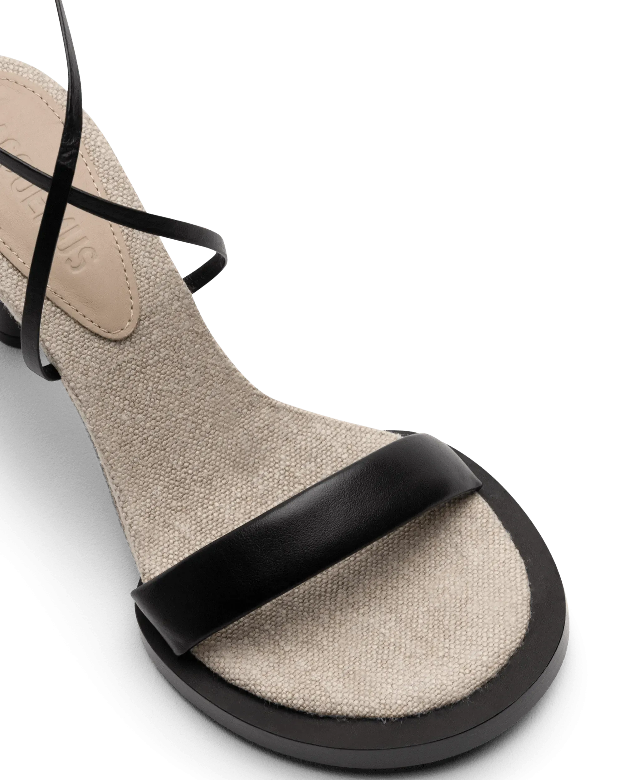 Les Carre Rond Asymmetrical Leather Sandals