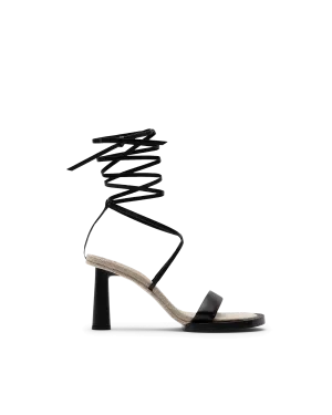 Les Carre Rond Asymmetrical Leather Sandals