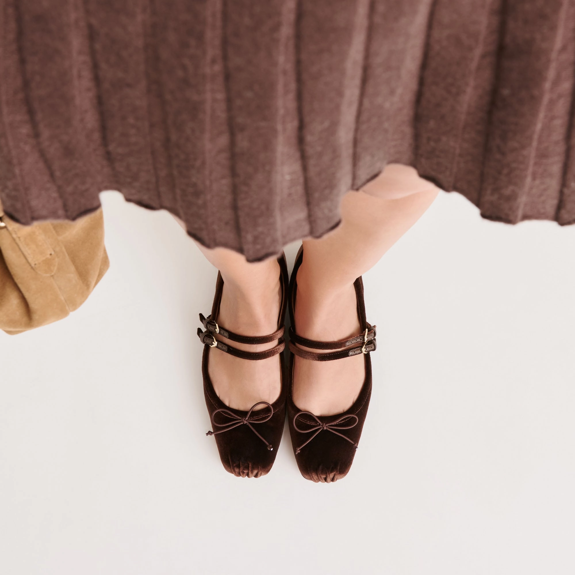 Stylish Cushion GIBSEN BALLET FLATS CHOCOLATE VELVET