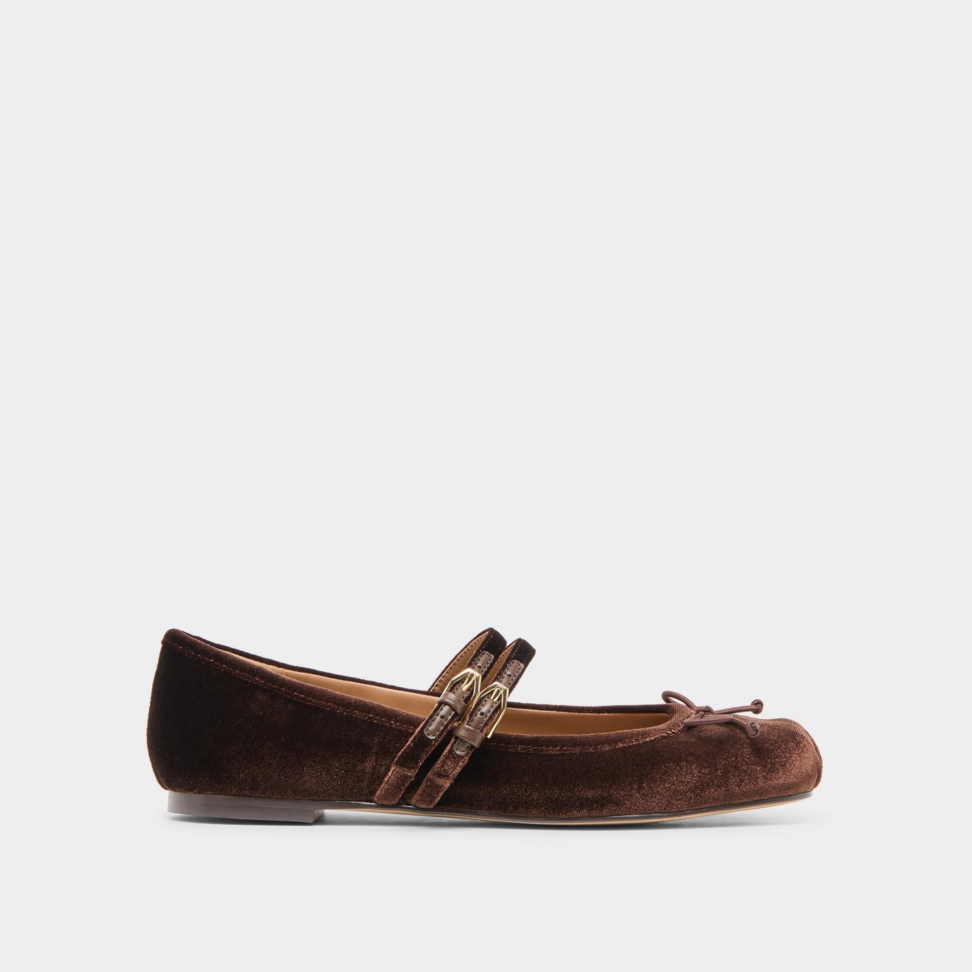 GIBSEN BALLET FLATS CHOCOLATE VELVET Roof Top